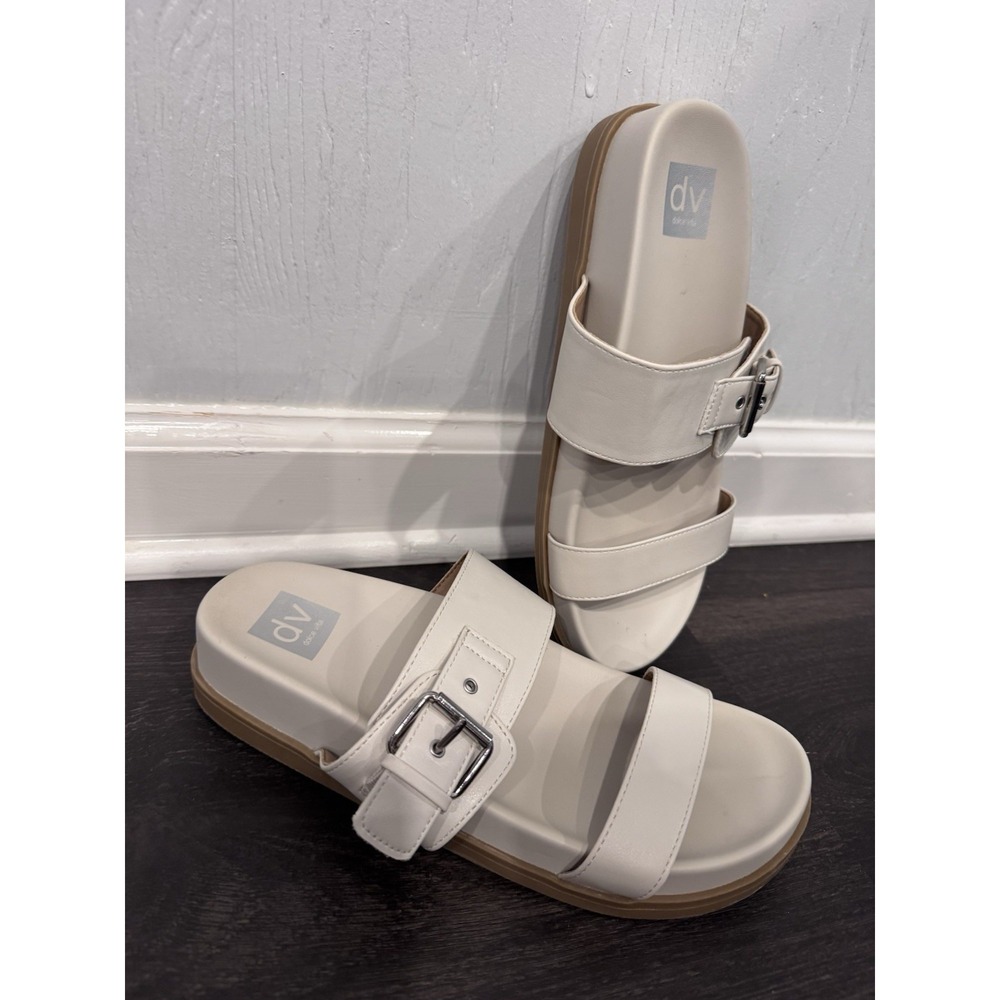 DV Dolce Vita Women's Slides With Buckle‎ Annie Sandal Beige Size US 9